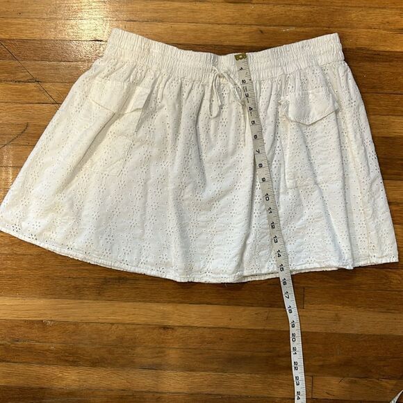 Aerie Eyelet Drawstring Waist Mini Skirt with Pockets - Picture 10 of 11